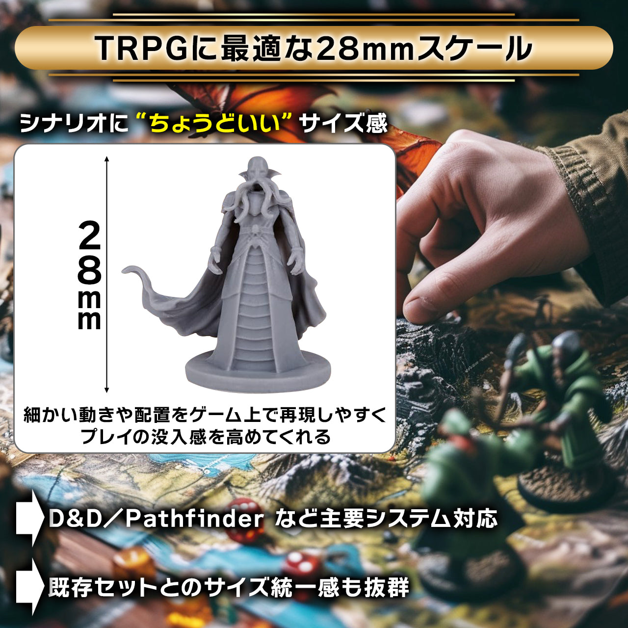 Path Gaming 種族別10種×4体セット ミニチュア 40体入り 未塗装 28mmスケール TRPG D&D対応 パス40