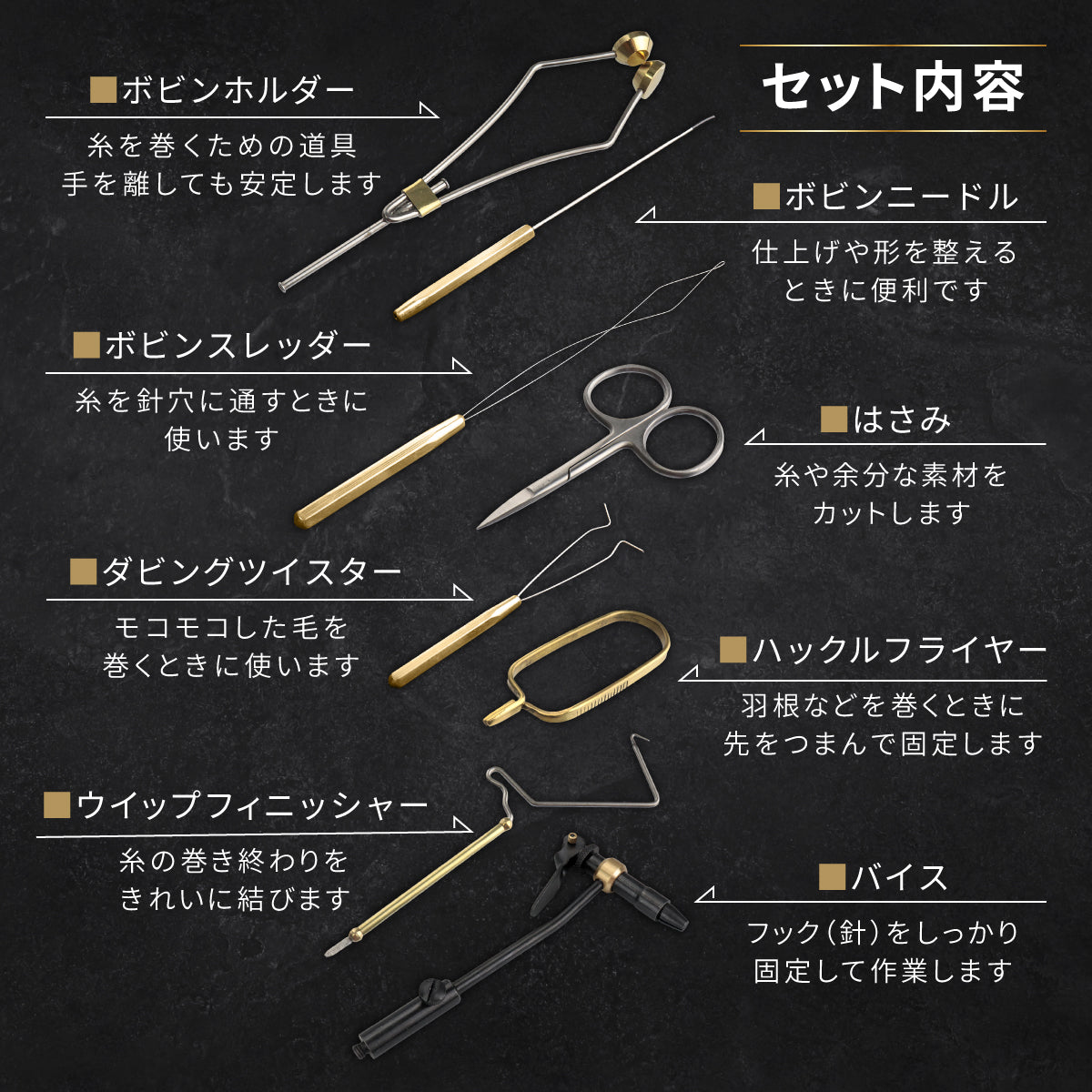 Creative Angler フライタイイング用スタンダードツールキット フライフィッシング 毛鉤 タイイング初心者