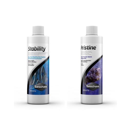 Seachem 水槽安定・継続セット｜プリスティン＋スタビリティ（淡水・海水対応）