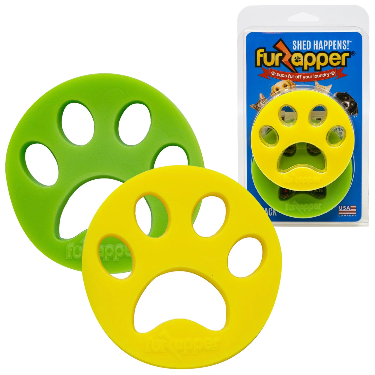 FurZapper（ファーザッパー） 2個入り×1セット 送料無料 犬猫の毛取り 洗濯乾燥機用 シリコン製 ペット毛除去ツール アメリカ製